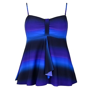 Hilor Womens Flyaway Tankini Top Bandeau Swimsuit