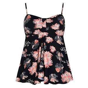 Hilor Womens Flyaway Tankini Top Bandeau Swimsuit