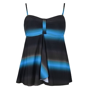Hilor Womens Flyaway Tankini Top Bandeau Swimsuit