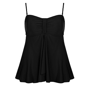 Hilor Womens Flyaway Tankini Top Bandeau Swimsuit