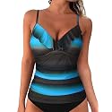 Hilor Women39s Tankini Tops Shirred Ruffled Swimsuits