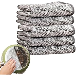 10pcs multifunctional non scratch dish wash cloth steel wire dishwashing rags for wet and dry stainless steel scrubber for utensils kitchen accessories items cleaning supplies 15