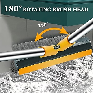 bathroom cleaning brush with wiper 3 in 1 tiles cleaning brush floor scrub bathroom brush with long handle 120 rotate bathroom floor