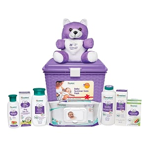 himalaya baby festive gift basket pack of 7 with teddy