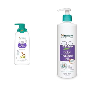 gentle baby lotion 400ml and himalaya baby massage oil  500ml