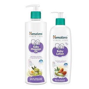 himalaya baby massage oil 500ml  gentle baby lotion 400ml - combo set  no1 doctor recommended brand