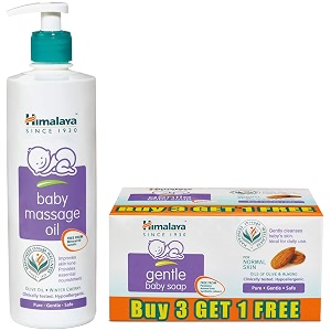 himalaya face body oil baby massage oil for all skin types 500 ml amp himalaya gentle baby soap 4n75g