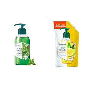 himalaya pure hands purifying tulsi hand wash pump 250 ml amp himalaya pure hands  deep cleansing tulsi and lemon hand wash refill - 750 ml