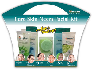 himalaya pure skin neem facial kit with face massager