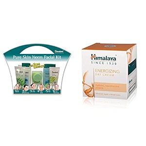 himalaya pure skin neem facial kit with face massager amp clear complexion day cream 50g