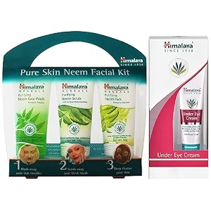 himalaya pure skin neem facial kit facewash 50ml scrub 50g amp face pack 50g and himalaya herbals under eye cream 15ml