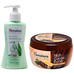 himalaya rich cocoa butter body cream 200ml amp moisturizing aloe vera face wash 200ml