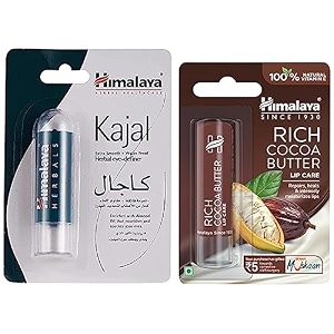 himalaya rich cocoa butter lip care lip balm 45g - natural amp himalaya herbals kajal black 27g packaging may vary