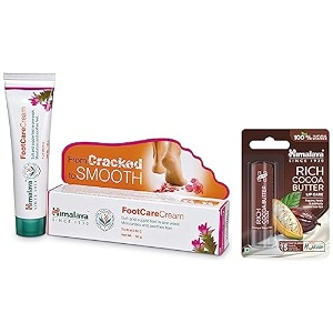 himalaya rich cocoa butter lip care lip balm 45g - natural amp himalaya wellness foot care cream 50gm  moisturizes and soothes feet