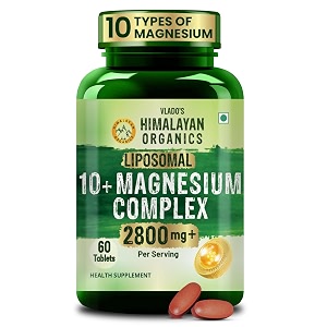 vlado39s himalayan organics magnesium supplement 2800mg with 10 chelated salts liposomal magnesium citrate  oxide threonate aspartate chloride sulphate carbonate gluconate  2 more with vitamin d3 amp b12 i for sleep muscle recovery mood metabolism brain bone gut health i 10x strength mangesium complex - 60 veg tablets
