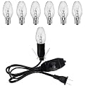 Himalayan Salt Lamp Cord Replacement with Dimmer Switch Christmas Bulb,Salt Lamp Cord 5 Feet Salt Lamps Cords with Base Assembly and E12 Halogen Salt Lamp Bulbs (Retro1)