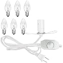 Himalayan Salt Lamp Cord Replacement with Dimmer Switch Christmas Bulb,Salt Lamp Cord 5 Feet Salt Lamps Cords with Base Assembly and E12 Halogen Salt Lamp Bulbs (White-1P)