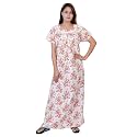 Women39s Cotton Block Print Knee Length Nighty