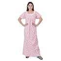 Women39s Cotton Block Print Knee Length Nighty