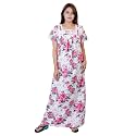 Women39s Cotton Block Print Knee Length Nighty