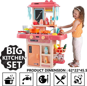 himanshu tex kitchen set for kids girl 42-piece  smoky musicreal water tap