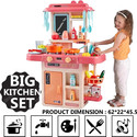 himanshu tex Kitchen Set for Kids Girl 42-Piece , Smoky, Music,Real Water Tap