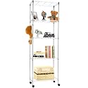 Himimi 5-Tier Storage Shelf Wire Shelving Unit on Wheels Heavy Duty Metal Shelves Adjustable Steel Rack Organization for Kitchen Garage Basement, Silver