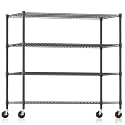 Himimi Storage Shelves 60" W Wire Shelving with Wheels 2600LBS Heavy Duty Metal Shelves for Storage, 4-Tier Adjustable Wire Rack Shelving Garage Shelving Kitchen Storage Shelves 24" Dx60 Wx72H, Black