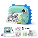 HiMont Kids Camera Instant Print, Digital Camera for Kids with Zero Ink Print Paper & 32G TF Card, Selfie Video Camera with Color Pens & Photo Clips for DIY, Gift for Boys 3-12 Years Old (Blue)