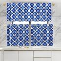 HIMS Ring Design Washroom/Kitchen Window Curtains,Rod Pocket Short Small Window Curtains 2 feet for Kitchen (Width 46 Inch X Length 24 Inch) Grey