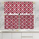 HIMS Ring Design Washroom/Kitchen Window Curtains,Rod Pocket Short Small Window Curtains 2 feet for Kitchen (Width 46 Inch X Length 24 Inch) Grey