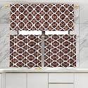 HIMS Ring Design Washroom/Kitchen Window Curtains,Rod Pocket Short Small Window Curtains 2 feet for Kitchen (Width 46 Inch X Length 24 Inch) Grey