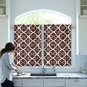 HIMS Ring Design Eyelet Polyester Window Curtains,Rod Pocket Short Small Window Curtains 5 feet for Window (Width 46 Inch X Length60 Inch) - Pack of 2 Piece Brown
