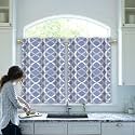 HIMS Ring Design Eyelet Polyester Window Curtains,Rod Pocket Short Small Window Curtains 5 feet for Window (Width 46 Inch X Length60 Inch) - Pack of 2 Piece Grey