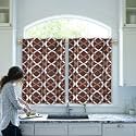 HIMS Ring Design Washroom/Kitchen Window Curtains,Rod Pocket Short Small Window Curtains 2 feet for Kitchen (Width 22 Inch X Length24 Inch) - Pack of 2 piece Grey