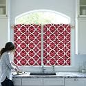 HIMS Ring Design Washroom/Kitchen Window Curtains,Rod Pocket Short Small Window Curtains 2 feet for Kitchen (Width 46 Inch X Length 24 Inch) Grey