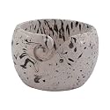 Hind Handicrafts Premium Solid Dark Handmade Crafted Wooden Portable - Antique Yarn Storage Bowl - Holder for Knitting Crochet Hook Accessories (6" x 6" x 4", Aqua Black)