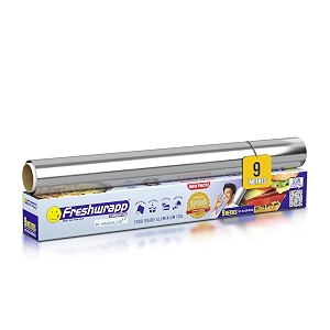 hindalco aluminium foil paperfoil paper for kitcheneco-friendly freshwrapp aluminium foil food wrapbacteria resistantdisposablefood parcel length 9 mwidth 30 cm - combo pack of 2