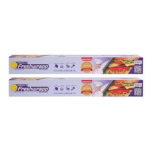 hindalco freshwrapp aluminium foil 33 grams  17 grams 11microns pack of 2  food packing  wrapping storing and serving