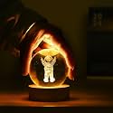 HindCraft 3D Crystal Ball Night Lamp – Mothers Day Gift with Engraved Astronaut Design | USB LED Wooden Base Table Lamp for Study Room, Bedroom &amp; Office | Gift for Teens &amp; Adults