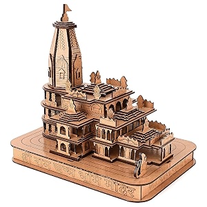 eltamd 3d wooden pine temple sculpture with integrated light feature
