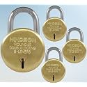 HINDSON Lock Gold Round 65mm with 3 Key, Steel Double Locking, 8 Lever Padlock for Door, Brass Gate, Shutter (Finish Gold, Pack of 4)