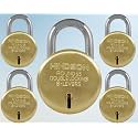 HINDSON Lock Gold Round 65mm with 3 Key, Steel Double Locking, 8 Lever Padlock for Door, Brass Gate, Shutter (Finish Gold, Pack of 5)