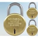 HINDSON Lock Gold Round 65mm with 3 Key, Steel Double Locking, 8 Lever Padlock for Door, Brass Gate, Shutter (Finish Gold, Pack of 3)