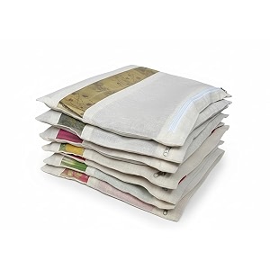 saree bag covers cotton bags for storage with zip closure for clothes bags and wardrobe organizer with transparent mesh window beige 16 x 14 inches pack of 12
