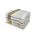Saree Bag Covers, Cotton Bags For Storage With Zip Closure For Clothes Bags And Wardrobe Organizer With Transparent Mesh Window, Beige (16 X 14 Inches) (pack of 12)