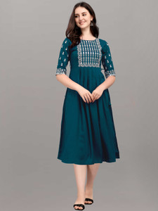 HINDVA FASHION Embroidered Viscose Rayon Anarkali Kurta