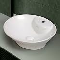Hindware Evita Table Top Wash Basin for Bathroom | Made of Ceramic | Star White | Oval Shape | Over the Counter Basin