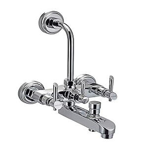 hindware f110019cp immacula wall mixer wall mixer 3 in 1 provision for over head shower with 115mm long bend pipe amp flange chrome
