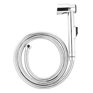hindware f160023cp abs health faucet with 12m stainless steel flexible tube amp wall hook - jet spray for toilet  1-year manufacturer warranty
